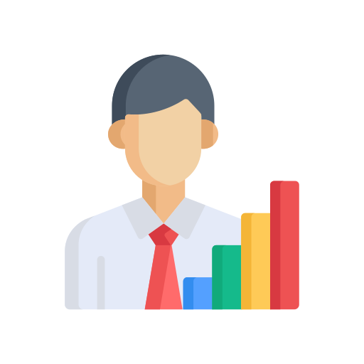 Ikon av en person og søylediagram